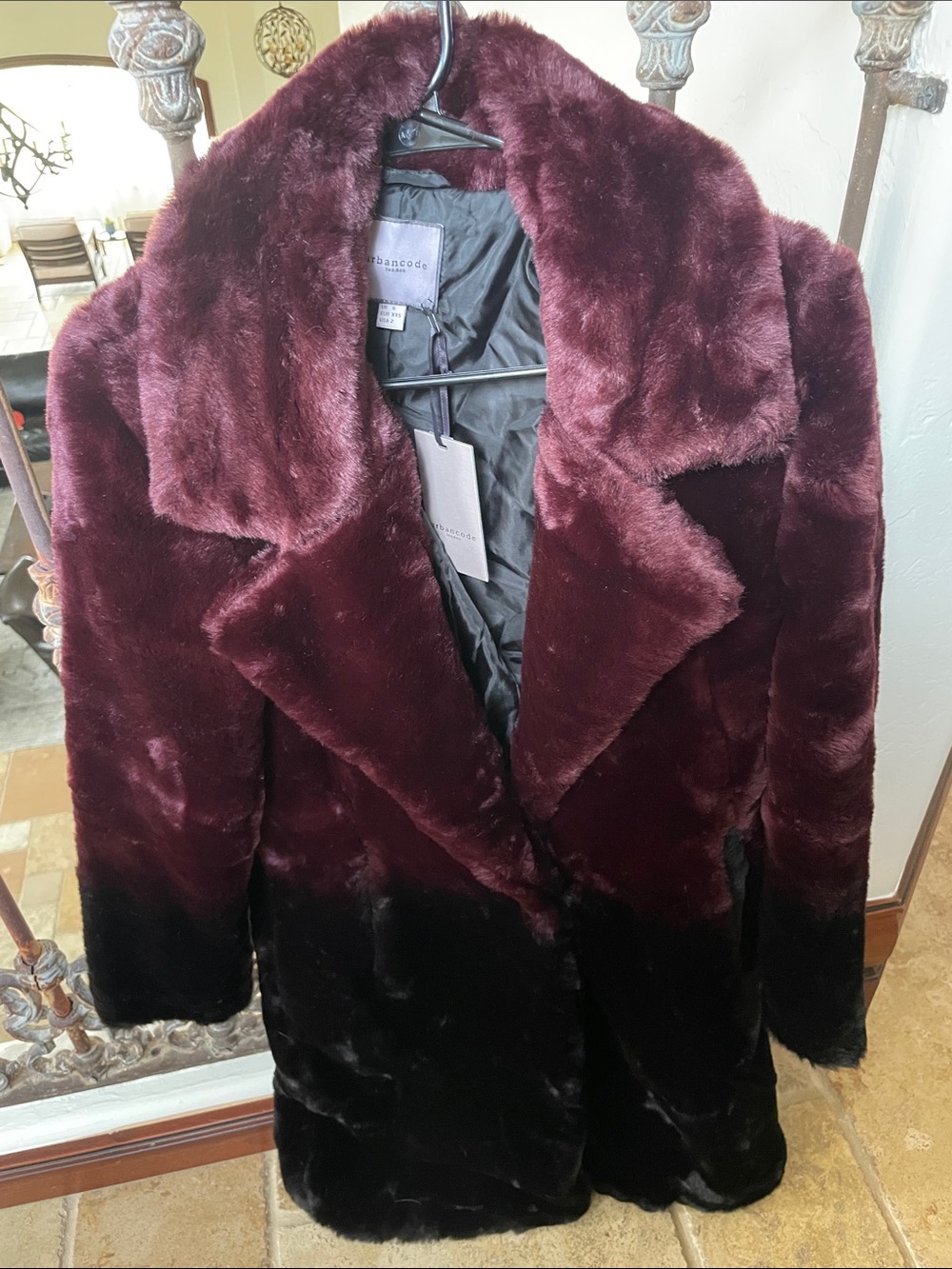 NWT Urban Code Uk Ombre Coat - Burgundy to Black